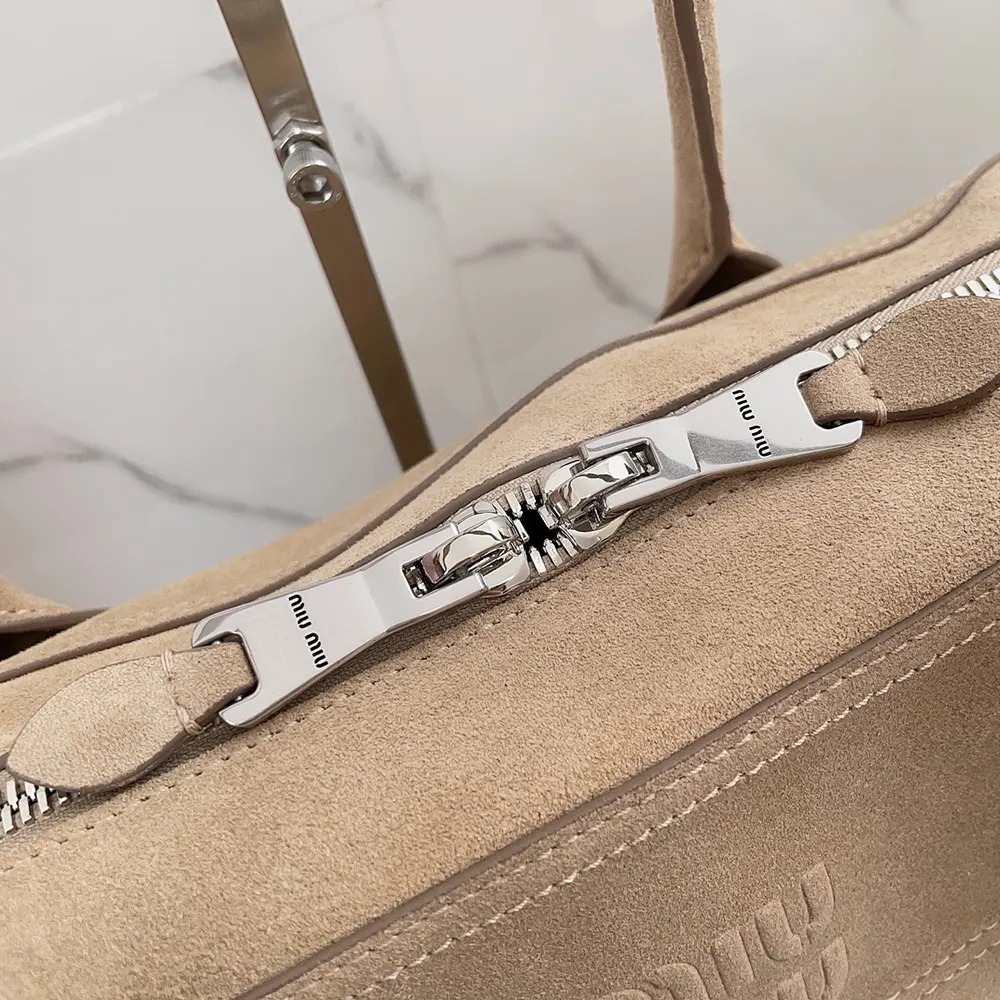 Miu Miu Women Vivant Suede Bag Ecru 5BB195 8 Miu Miu Women Vivant Suede Bag Ecru 5BB195
