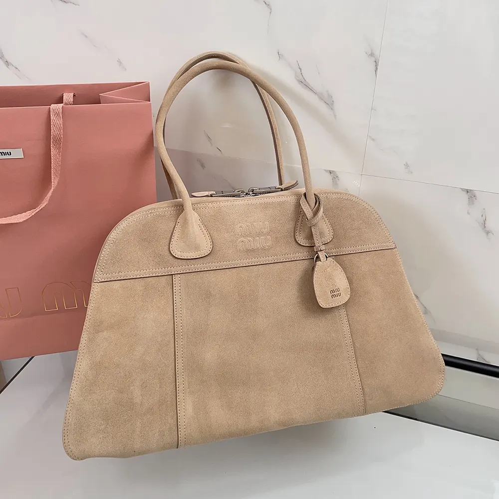 Miu Miu Women Vivant Suede Bag Ecru 5BB195 4 Miu Miu Women Vivant Suede Bag Ecru 5BB195