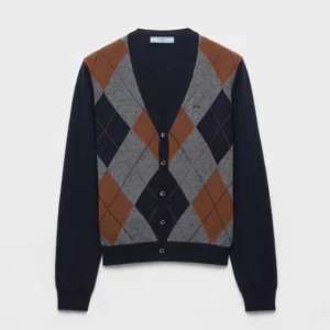 Prada Men Argyle Cashmere Cardigan P25O486519