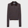 Prada Men Striped Cashmere and Silk Polo Shirt P24G3A
