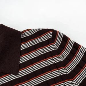 Prada Men Striped Cashmere and Silk Polo Shirt P24G3A