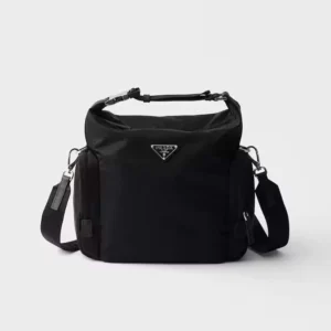 Prada Unisex Re-Nylon And Saffiano Leather Shoulder Bag Black