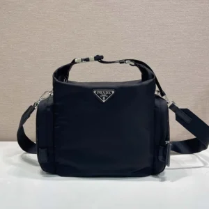 Prada Unisex Re-Nylon And Saffiano Leather Shoulder Bag Black