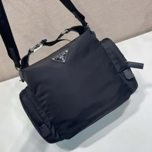 Prada Unisex Re-Nylon And Saffiano Leather Shoulder Bag Black