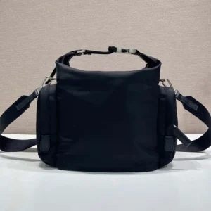 Prada Unisex Re-Nylon And Saffiano Leather Shoulder Bag Black