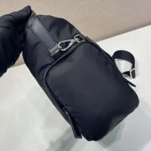 Prada Unisex Re-Nylon And Saffiano Leather Shoulder Bag Black
