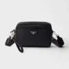 Prada Unisex Saffiano Leather Shoulder Bag Black 2VH210