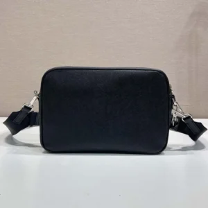 Prada Unisex Saffiano Leather Shoulder Bag Black 2VH210