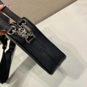 Prada Unisex Saffiano Leather Shoulder Bag Black 2VH210
