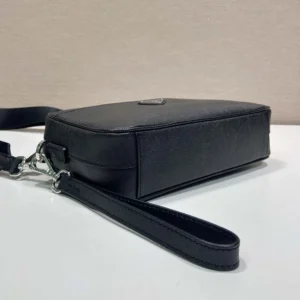 Prada Unisex Saffiano Leather Shoulder Bag Black 2VH210