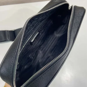 Prada Unisex Saffiano Leather Shoulder Bag Black 2VH210