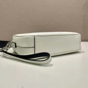Prada Unisex Saffiano Leather Shoulder Bag Chalk White 2VH210