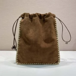 Prada Unisex Wish Suede Pouch 1NK0632FP1F0F24