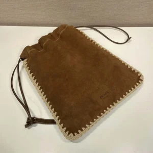 Prada Unisex Wish Suede Pouch 1NK0632FP1F0F24