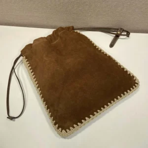 Prada Unisex Wish Suede Pouch 1NK0632FP1F0F24