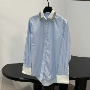 Prada Women Embroidered Poplin Shirt P465JR1XV2