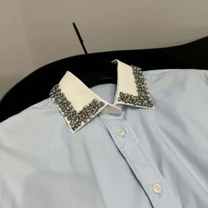 Prada Women Embroidered Poplin Shirt P465JR1XV2