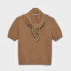 Prada Women Short-Sleeved Cashmere Sweater With Scarf P24D3G
