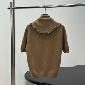 Prada Women Short-Sleeved Cashmere Sweater With Scarf P24D3G