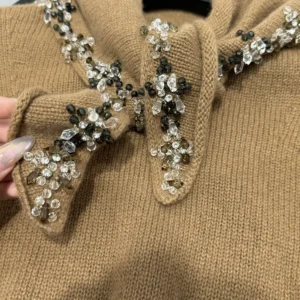 Prada Women Short-Sleeved Cashmere Sweater With Scarf P24D3G