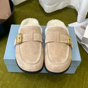 Prada Women Suede Mules Desert Beige 1R548O