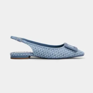 Roger Vivier Women Gommettine Slingback Ballerinas In Jacquard Denim
