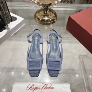 Roger Vivier Women Gommettine Slingback Ballerinas In Jacquard Denim