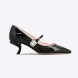 Roger Vivier Women Mary Jane Virgule 55 Mules in Patent Leather-Black
