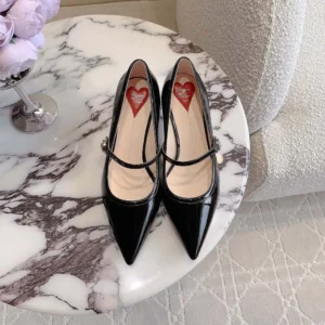 Roger Vivier Women Mary Jane Virgule 55 Mules in Patent Leather-Black