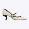 Roger Vivier Women Mary Jane Virgule 55 Mules in Patent Leather-White