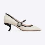 Roger Vivier Women Mary Jane Virgule 55 Mules in Patent Leather-White