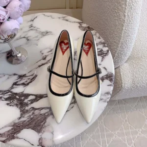 Roger Vivier Women Mary Jane Virgule 55 Mules in Patent Leather-White