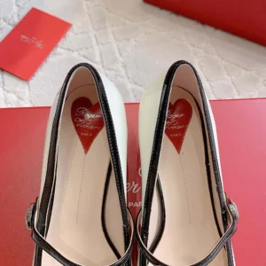 Roger Vivier Women Mary Jane Virgule 55 Mules in Patent Leather-Black