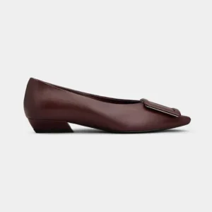 Roger Vivier Women Viv In The City Ballerinas In Leather Burgundy
