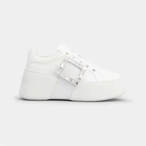 Roger Vivier Women Viv Skate Sneakers In Calfskin Nappa Leather White