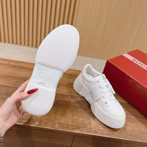 Roger Vivier Women Viv Skate Sneakers In Calfskin Nappa Leather White