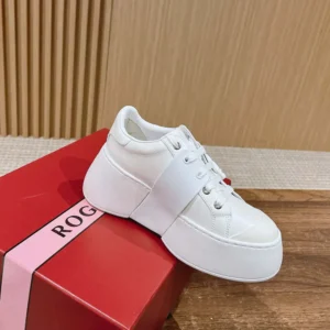 Roger Vivier Women Viv Skate Sneakers In Calfskin Nappa Leather White