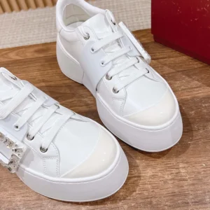 Roger Vivier Women Viv Skate Sneakers In Calfskin Nappa Leather White