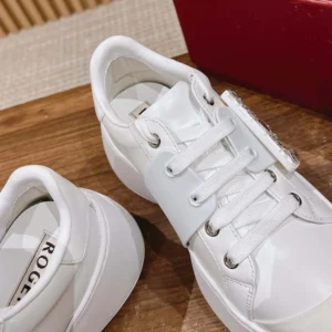 Roger Vivier Women Viv Skate Sneakers In Calfskin Nappa Leather White