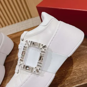 Roger Vivier Women Viv Skate Sneakers In Calfskin Nappa Leather White