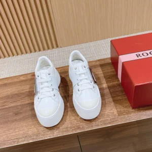 Roger Vivier Women Viv' Skate Sneakers In Leather White