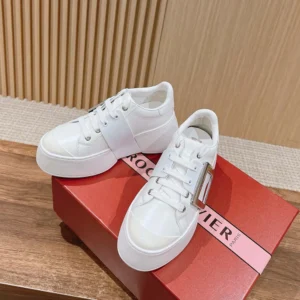Roger Vivier Women Viv' Skate Sneakers In Leather White