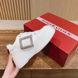 Roger Vivier Women Viv' Skate Sneakers In Leather White
