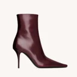 Saint Laurent YSL Women Ashley Booties In Smooth Leather Bordeaux