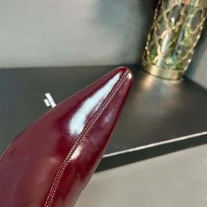 Saint Laurent YSL Women Ashley Booties In Smooth Leather Bordeaux