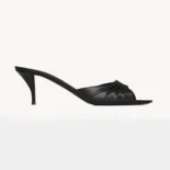 Saint Laurent YSL Women Babylone Mules In Smooth Leather Black