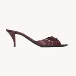 Saint Laurent YSL Women Babylone Mules In Smooth Leather Bordeaux