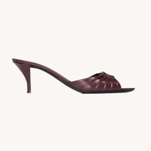 Saint Laurent YSL Women Babylone Mules In Smooth Leather Bordeaux
