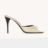 Saint Laurent YSL Women Babylone Mules In Smooth Leather White