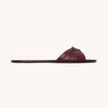 Saint Laurent YSL Women Babylone Slides In Smooth Leather Bordeaux